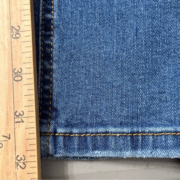 Dogma Distressed Jeans Womens 9/28 Blue Side Split Straight Leg Stretch Casual - Picture 12 of 12